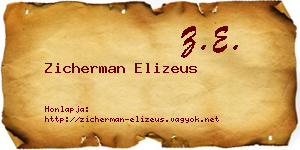 Zicherman Elizeus névjegykártya
